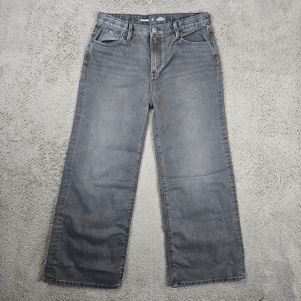Women's Gray Wide-Leg Jeans - Classic High-Rise